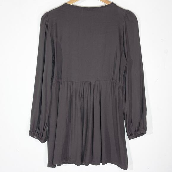ANTHROPOLOGIE HAZEL Women’s Open Crochet Empire Waist Brown Tunic - Picture 4 of 4